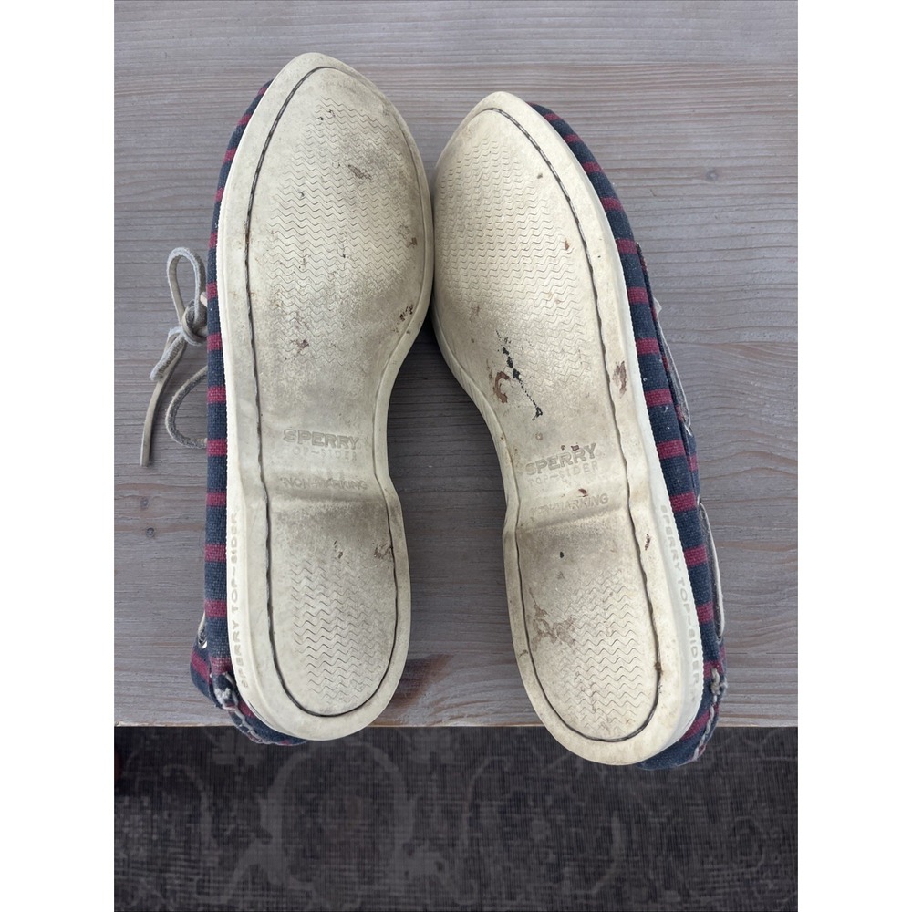 Band of Outsiders x Sperry Boat Shoes Red Blue Size 10 Used No Box - Picture 4 of 4